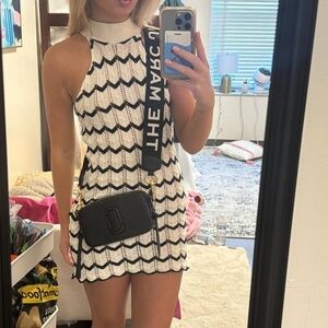 Zara Black and White Chevron Mini Dress